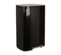 Harbour Housewares 50L Stainless Steel Pedal Bin - Black Soft Close Kitchen Trash Can with Foot Pedal, Removable Inner Bucket, Hands-Free Rubbish Bin for Home or Office