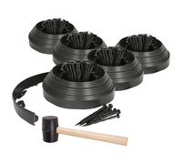 Harbour Housewares 50m Flexible Plastic Lawn Edging Kit with 260 Pegs & Mallet in Black Harbour Housewares Black