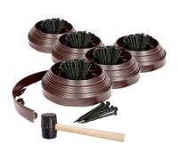 Harbour Housewares 50m Flexible Plastic Lawn Edging Kit with 260 Pegs & Mallet in Brown Harbour Housewares Brown
