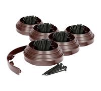 Harbour Housewares 50m Flexible Plastic Lawn Edging Path Grass Border with Plastic Pegs in Brown Harbour Housewares Brown