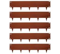 Harbour Housewares 5Pc Steel Lawn Edging Set - 5M X 16Cm - Rust