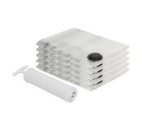 Harbour Housewares 5X Vacuum Storage Bags & Pump Set - Xl (90 X 120Cm) - Reusable Clothes Space Saver Organiser Zip Lock Bag