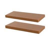 Harbour Housewares 60Cm Floating Wall Shelves- Brown - Photo Gallery Bookshelf Wall Shelves For Storage & Display - Set Of 2