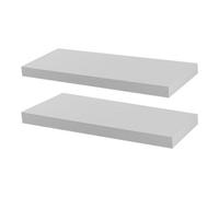 Harbour Housewares 60Cm Floating Wall Shelves- White - Photo Gallery Bookshelf Wall Shelves For Storage & Display - Set Of 2
