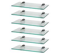40cm Glass Floating Shelves Narrow Bathroom Wall Storage Display Shelf Unit