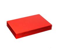 Harbour Housewares 6X Glass Placemats - 30 X 20Cm - Red - Dining Table Place Mats Tabletop Protector For Kitchen Worktops