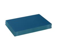 Harbour Housewares Rectangle Glass Placemats - 40cm x 30cm - Hague Blue - Pack of 6, Blue