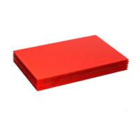 Harbour Housewares 6X Glass Placemats - 40 X 30Cm - Red - Dining Table Place Mats Tabletop Protector For Kitchen Worktops