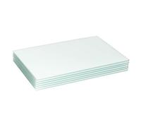 Harbour Housewares 6X Glass Placemats - 40 X 30Cm - White - Dining Table Place Mats Tabletop Protector For Kitchen Worktops