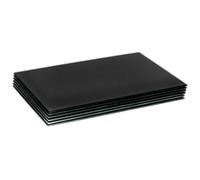Harbour Housewares 6X Glass Placemats - 50 X 40Cm - Black - Dining Table Place Mats Tabletop Protector For Kitchen Worktops