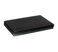 Harbour Housewares 6x Glass Placemats - 50 x 40cm Black Dining Table Tabletop Place Mats | Size: 50 x 40 cm Harbour Housewares Black 50 x 40 cm