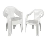 Harbour Housewares 6X Irem Garden Dining Chairs - Outdoor Stackable Polypropylene Weatherproof Seating Patio Garden Furniture