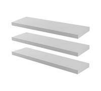 Harbour Housewares 6X Modern Floating Wall Shelves - 80Cm - White