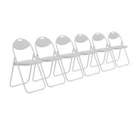 Harbour Housewares 6x Padded Folding Chairs Metal Frame Easy Store Portable Folding Seats in White Harbour Housewares White