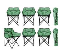 Harbour Housewares 6x Premium Folding Camping Chairs with Pockets & Carry Bag in Green Harbour Housewares Green