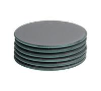 Harbour Housewares 6X Round Glass Coasters - 10Cm - Grey - Tabletop Protection Mat Drink Coaster Decorative Dining Placemat