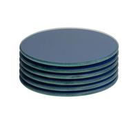 Harbour Housewares 6x Round Glass Coasters - 10cm - Tabletop Protection Drink Coaster in Blue Harbour Housewares Blue