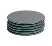 Harbour Housewares 6x Round Glass Coasters - 10cm - Tabletop Protection Drink Coaster in Grey Harbour Housewares Grey