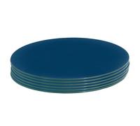 Harbour Housewares 6X Round Glass Placemats - 30Cm - Hague Blue - Dining Table Place Mats Tabletop Protector For Kitchen Worktops