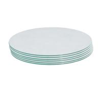 Harbour Housewares Round Glass Placemats - 30cm - White - 6x Tempered Heat-Resistant Non-Slip Rectangle Indoor Outdoor Home Kitchen Dining Table Dinner Plate Place Mat Mats Set