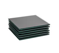 Harbour Housewares 6x Square Glass Coasters - 10cm - Tabletop Protection Drink Coaster in Black Harbour Housewares Black