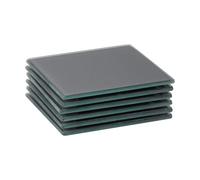 Harbour Housewares 6x Square Glass Coasters - 10cm - Tabletop Protection Drink Coaster in Grey Harbour Housewares Grey