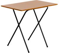 Harbour Housewares 80Cm Wooden Folding Computer Desk - Black Frame, Wood Effect