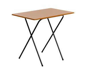 Harbour Housewares 80cm Wooden Folding Computer Desk - Black Frame, Wood Effect Top - Laptop Notebook Table PC for Writing Study Office Bedroom & Gaming