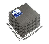 Harbour Housewares 8X Interlocking Gym Flooring Mats - 60 X 60Cm - Large Heavy Duty Eva Non-Slip Rubber Matting Floor Tiles