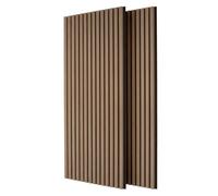 Harbour Housewares Acoustic Wall Panels 120x60cm Walnut Black - Pack of 2 | 2 x 120x60cm Acoustic Wall Panels, Walnut Slats, Black Polyester Backing, MDF Core, Real Wood Veneer, Vertical Or Horizontal
