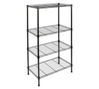 Harbour Housewares Adjustable Wire Shelving Unit 4 Tier Black 60X35X122Cm Heavy Duty Storage For Kitchen Garage Home Office