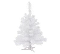 Harbour Housewares Artificial Fir Christmas Tree - 60Cm/2F - White - Indoor Small Xmas Tree Desktop Tree With Stand Mini Décor