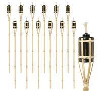 Harbour Housewares Bamboo Garden Fire Torches - 113cm - Natural - 12 Pack