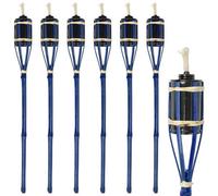 Harbour Housewares Bamboo Garden Fire Torches - 60Cm - Blue - Pack Of 6