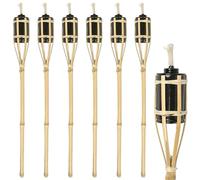 Harbour Housewares Bamboo Garden Fire Torches - 60cm - Natural - Set of 6
