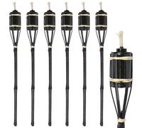 Harbour Housewares Bamboo Garden Fire Torches - 60cm - Pack of 6 in Black Harbour Housewares Black