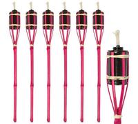 Harbour Housewares Bamboo Garden Fire Torches - 60Cm - Pink - Pack Of 6