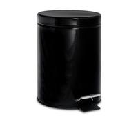Harbour Housewares Bathroom Pedal Bin - 3L - Black - Round Stainless Steel Slim Rubbish Dustbin Lid And Inner Liner Bucket