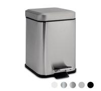 Harbour Housewares 3L Bathroom Bin - Brushed - Square Stainless Steel Pedal Bin Slim Kitchen Rubbish Trash Can Garbage Dustbin with Lid and Inner Liner Bucket