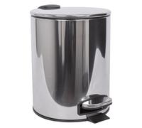 Harbour Housewares Bathroom Pedal Bin - 5L - Chrome - Round Stainless Steel Slim Rubbish Dustbin Lid And Inner Liner Bucket