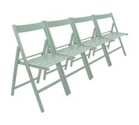 Harbour Housewares Beech Wood Folding Chairs Pack of 4 in Dark Green Harbour Housewares Dark Green
