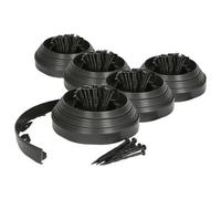 Harbour Housewares Black Lawn Edging 50M X 4Cm Plastic Garden Border With 200 Pegs - Flexible Diy Landscaping Solution