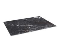 Harbour Housewares Glass Chopping Board - 50x40cm - Black Marble Pattern - Large Dining Place Mats Cutting Mat Worktop Saver for Kitchen Cooking, Baking, Vegetable Preparation