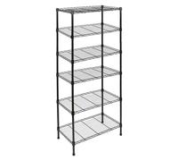 Harbour Housewares Black Metal Wire Shelving Unit 6 Tier Adjustable Storage Rack Harbour Housewares Black