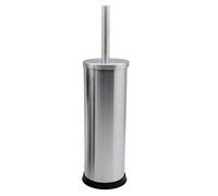 Harbour Housewares Brushed Steel Toilet Brush and Holder - Stainless Bathroom Accessory with Non Slip Base - Rust Resistant Toilet Cleaning Brush Set for Compact Modern and Hygienic Home Spaces
