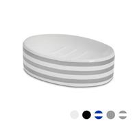 Harbour Housewares Ceramic Soap Dish - Grey Stripe