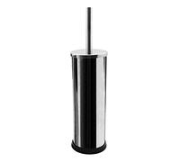 Harbour Housewares Chrome Toilet Brush and Holder - Stainless Steel Bathroom Accessory with Non Slip Base - Rust Resistant Toilet Cleaning Brush Set for Modern, Compact and Hygienic Home Spaces