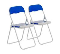 Harbour Housewares Coloured Padded Folding Chairs - Blue - Pack Of 2