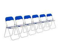 Harbour Housewares Coloured Padded Folding Chairs - Blue - Pack Of 6