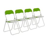 Harbour Housewares Coloured Padded Folding Chairs - Green - Pack Of 4